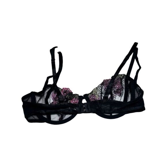 NWT Adored By Adore Me Women's Jamilla Unlined Underwire Bra Lace Black 34C - Picture 9 of 9